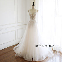 Load image into Gallery viewer, Rosemoda-elegant-lace-illusion-a-line-wedding-dress-b.jpg