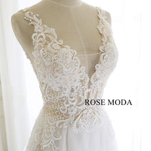 Load image into Gallery viewer, Rosemoda-elegant-lace-illusion-a-line-wedding-dress-f.jpg