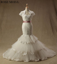 Load image into Gallery viewer, Rosemoda-mermaid-wedding-dress-with-removable-bolero-a.jpg