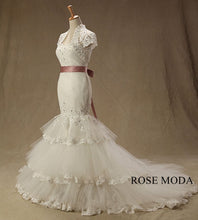 Load image into Gallery viewer, Rosemoda-mermaid-wedding-dress-with-removable-bolero-c.jpg