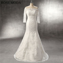 Load image into Gallery viewer, Rosemoda-off-the-shoulder-lace-mermaid-wedding-dress-a.jpg