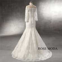 Load image into Gallery viewer, Rosemoda-off-the-shoulder-lace-mermaid-wedding-dress-c.jpg