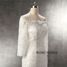 Load image into Gallery viewer, Rosemoda-off-the-shoulder-lace-mermaid-wedding-dress-e.jpg