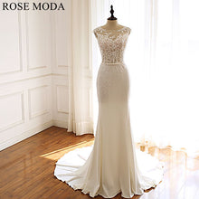 Load image into Gallery viewer, Rosemoda-sheath-lace-crepe-mermaid-wedding-dress-a.jpg