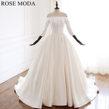 Load image into Gallery viewer, Rosemoda-three-quarter-sleeve-satin-ball-gown-wedding-dress-a.jpg