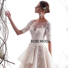 Load image into Gallery viewer, RosemodaLongSleevesLaceWeddingDressDestinationWeddingGownsCustomMakeLaceUpBack-d.jpg
