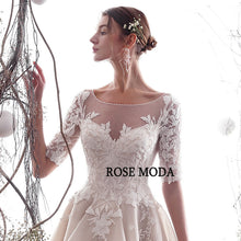 Load image into Gallery viewer, RosemodaLongSleevesLaceWeddingDressDestinationWeddingGownsCustomMakeLaceUpBack-e.jpg