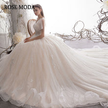 Load image into Gallery viewer, RosemodaLuxuryGlitteringWeddingDressPrincessWeddingBallGownwithLacesLongTrainCustomMake-a.jpg