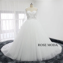 Load image into Gallery viewer, rosemoda-3D-lace-long-sleeve-ball-gown-wedding-dress-b.jpg
