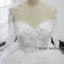 Load image into Gallery viewer, rosemoda-3D-lace-long-sleeve-ball-gown-wedding-dress-e.jpg