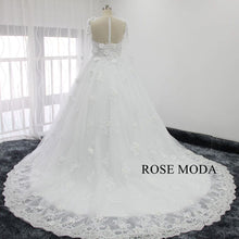 Load image into Gallery viewer, rosemoda-3D-lace-long-sleeve-ball-gown-wedding-dress-g.jpg