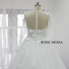 Load image into Gallery viewer, rosemoda-3D-lace-long-sleeve-ball-gown-wedding-dress-h.jpg