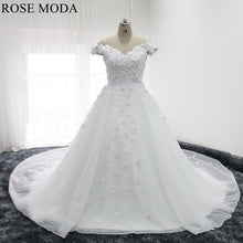Load image into Gallery viewer, rosemoda-3d-lace-flower-ball-gown-wedding-dress-a.jpg