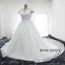 Load image into Gallery viewer, rosemoda-3d-lace-flower-ball-gown-wedding-dress-b.jpg