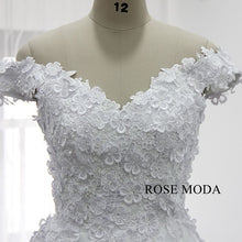 Load image into Gallery viewer, rosemoda-3d-lace-flower-ball-gown-wedding-dress-c.jpg