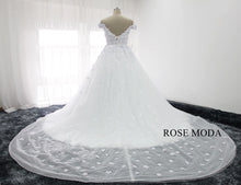 Load image into Gallery viewer, rosemoda-3d-lace-flower-ball-gown-wedding-dress-e.jpg