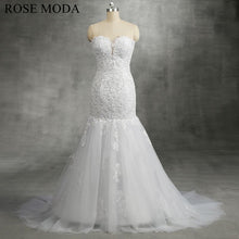 Load image into Gallery viewer, rosemoda-Plunging-Sweetheart-Lace-Mermaid-Wedding-Dress-a.jpg