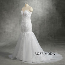 Load image into Gallery viewer, rosemoda-Plunging-Sweetheart-Lace-Mermaid-Wedding-Dress-b.jpg
