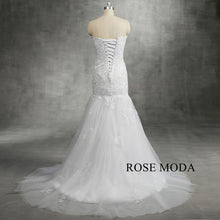Load image into Gallery viewer, rosemoda-Plunging-Sweetheart-Lace-Mermaid-Wedding-Dress-d.jpg