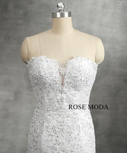 Load image into Gallery viewer, rosemoda-Plunging-Sweetheart-Lace-Mermaid-Wedding-Dress-e.jpg