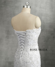 Load image into Gallery viewer, rosemoda-Plunging-Sweetheart-Lace-Mermaid-Wedding-Dress-g.jpg