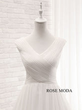 Load image into Gallery viewer, rosemoda-V-neckline-chiffon-a-line-wedding-dress-f.jpg