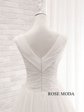 Load image into Gallery viewer, rosemoda-V-neckline-chiffon-a-line-wedding-dress-i.jpg