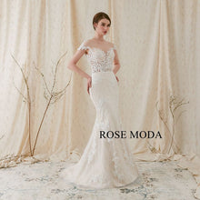 Load image into Gallery viewer, Rosemoda Sheath Lace Wedding Dress with Removable A Line Skirt