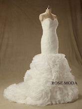 Load image into Gallery viewer, rosemoda-asymmetrical-draped-ruffled-organza-mermaid-wedding-dress-b.jpg