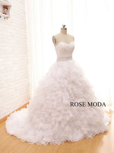Load image into Gallery viewer, Rosemoda Ruched Organza Ball Gown Wedding Dress with Tiered Tufted Skirt and Delicate Beading Waist