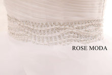 Load image into Gallery viewer, Rosemoda Ruched Organza Ball Gown Wedding Dress with Tiered Tufted Skirt and Delicate Beading Waist