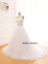 Load image into Gallery viewer, Rosemoda Ruched Bodice Ball Gown Wedding Dress with Delicate Beading at Waist