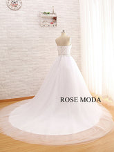Load image into Gallery viewer, Rosemoda Ruched Bodice Ball Gown Wedding Dress with Delicate Beading at Waist