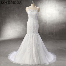 Load image into Gallery viewer, rosemoda-bateau-lace-mermaid-wedding-dress-a.jpg