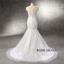 Load image into Gallery viewer, rosemoda-bateau-lace-mermaid-wedding-dress-d.jpg