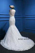 Load image into Gallery viewer, rosemoda-bateau-neck-lace-mermaid-wedding-dress-e.jpg