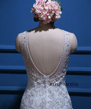 Load image into Gallery viewer, rosemoda-bateau-pearl-lace-mermaid-wedding-dress-g.jpg