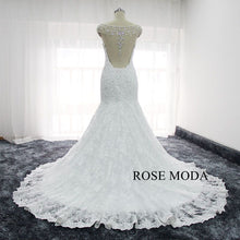 Load image into Gallery viewer, rosemoda-beaded-illusion-back-lace-mermaid-wedding-dress-c.jpg