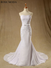 Load image into Gallery viewer, rosemoda-beaded-lace-chiffon-sheath-wedding-dress-a.jpg