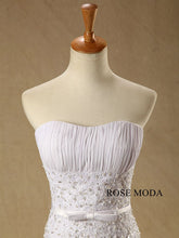 Load image into Gallery viewer, rosemoda-beaded-lace-chiffon-sheath-wedding-dress-f.jpg