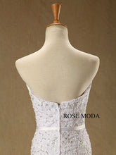 Load image into Gallery viewer, rosemoda-beaded-lace-chiffon-sheath-wedding-dress-h.jpg