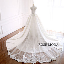 Load image into Gallery viewer, rosemoda-beaded-lace-satin-ball-gown-wedding-dress-b.jpg