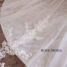 Load image into Gallery viewer, rosemoda-beaded-lace-satin-ball-gown-wedding-dress-f.jpg