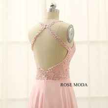 Load image into Gallery viewer, rosemoda-beaded-pink-chiffon-a-line-prom-dress-f.jpg