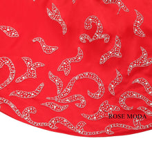 Load image into Gallery viewer, Rosemoda Red Long Beaded Satin Trumpet Evening Dress