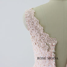 Load image into Gallery viewer, rosemoda-blush-lace-organza-ball-gown-wedding-dress-h.jpg