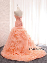 Load image into Gallery viewer, rosemoda-blush-ruffled-organza-wedding-dress-d.jpg
