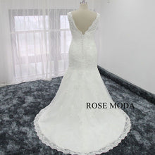 Load image into Gallery viewer, rosemoda-cap-sleeve-beaded-lace-mermaid-wedding-dress-e.jpg