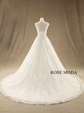 Load image into Gallery viewer, rosemoda-cap-sleeve-chantilly-lace-a-line-wedding-dress-c.jpg