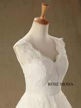 Load image into Gallery viewer, rosemoda-cap-sleeve-chantilly-lace-a-line-wedding-dress-e.jpg